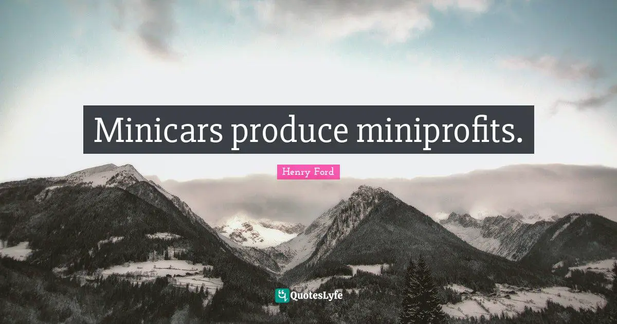Minicars produce miniprofits.