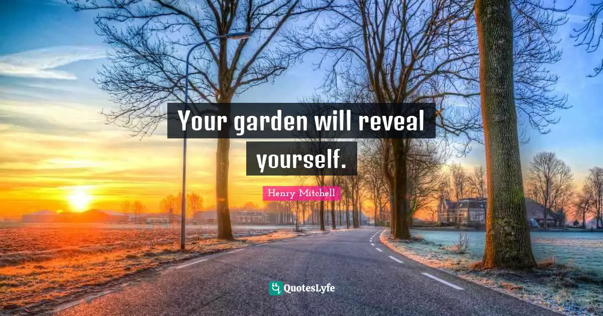 Your garden will reveal yourself.