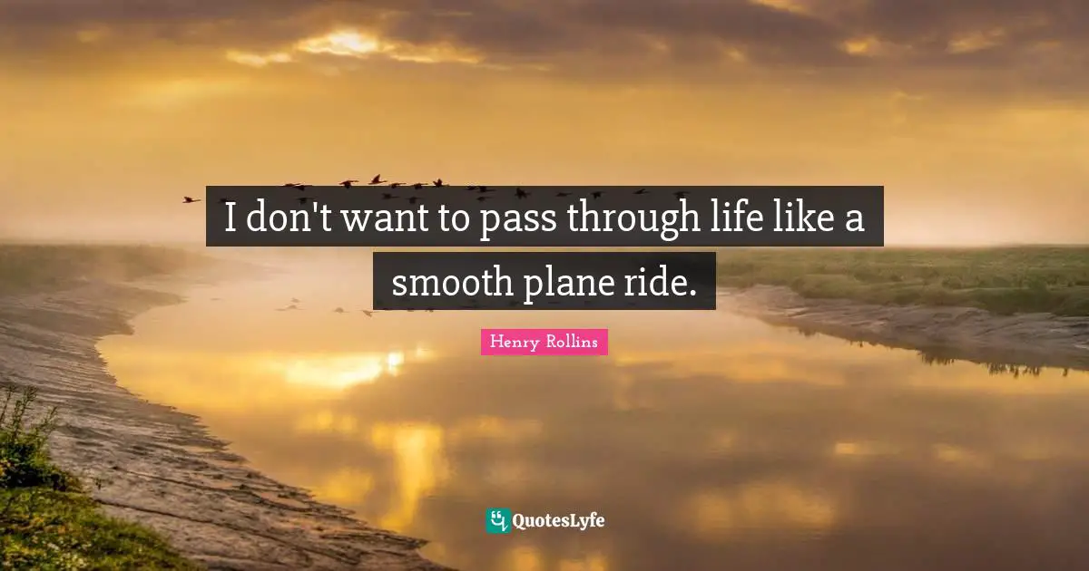 Planes Quotes: "I don't want to pass through life like a smooth plane ride."