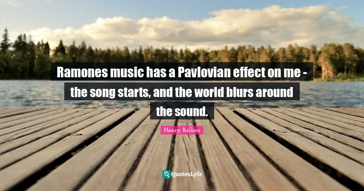 Ramones music has a Pavlovian effect on me - the song starts, and the world blurs around the sound.