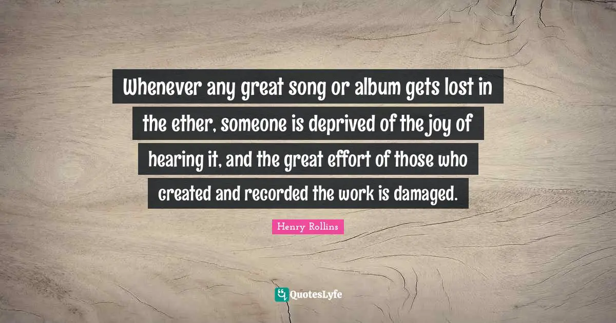 Whenever any great song or album gets lost in the ether, someone is deprived of the joy of hearing it, and the great effort of those who created and recorded the work is damaged.