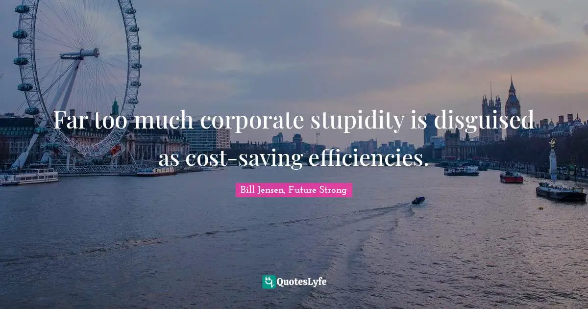 Far too much corporate stupidity is disguised as cost-saving efficiencies.