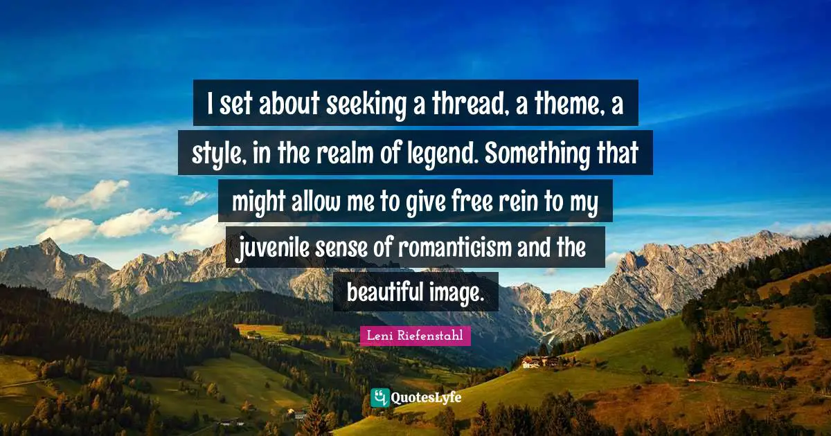 I set about seeking a thread, a theme, a style, in the realm of legend. Something that might allow me to give free rein to my juvenile sense of romanticism and the beautiful image.