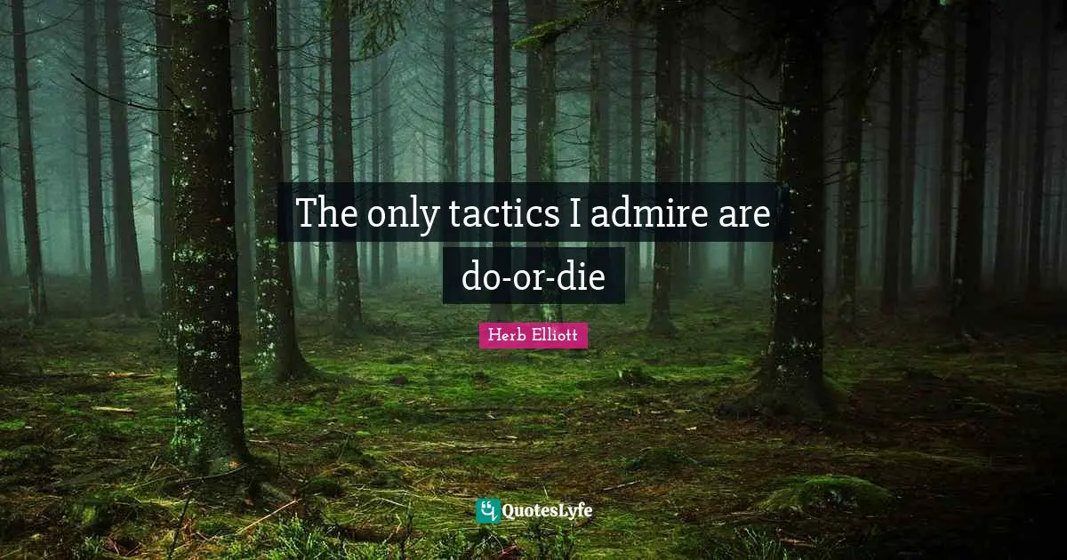 Tactics Quotes: "The only tactics I admire are do-or-die"