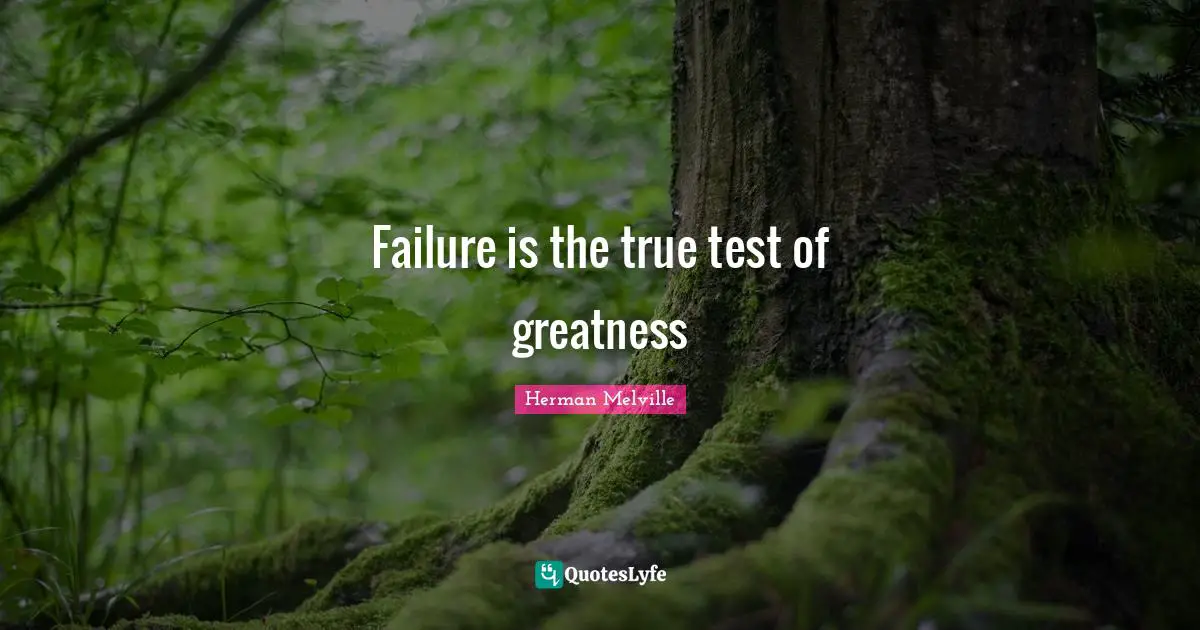 Failure is the true test of greatness