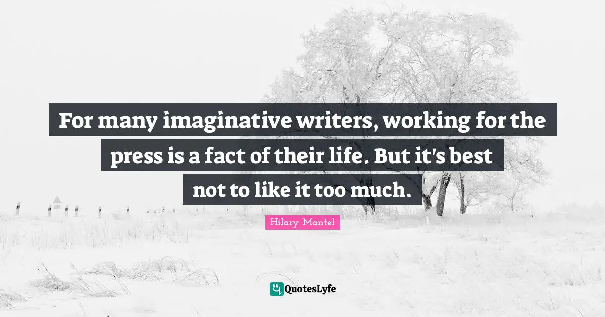 For many imaginative writers, working for the press is a fact of their life. But it's best not to like it too much.