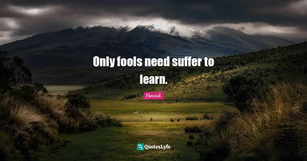 Only fools need suffer to learn.