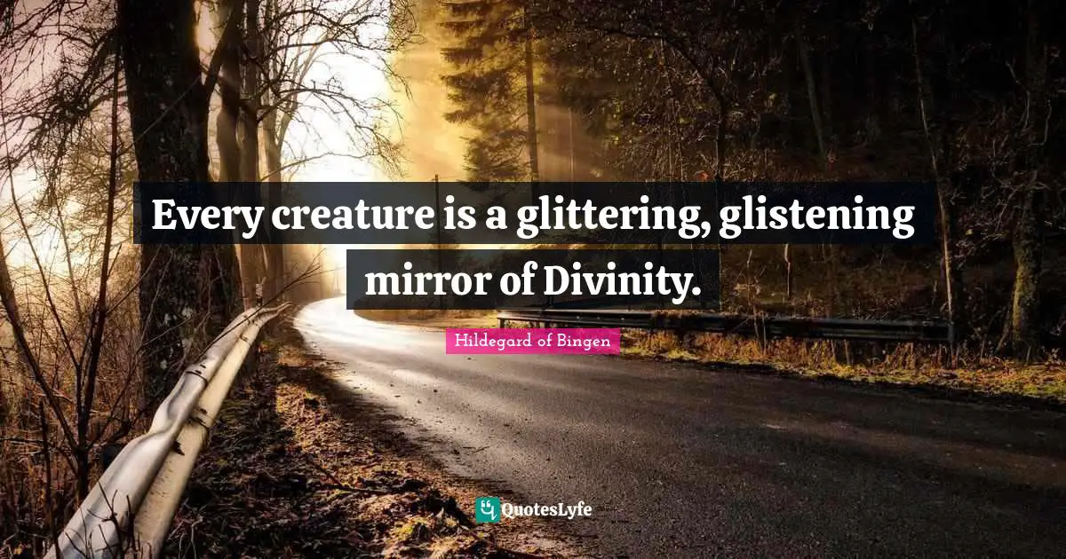Every creature is a glittering, glistening mirror of Divinity.