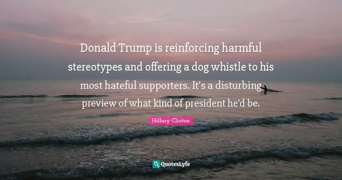 Donald Trump is reinforcing harmful stereotypes and offering a dog whistle to his most hateful supporters. It's a disturbing preview of what kind of president he'd be.