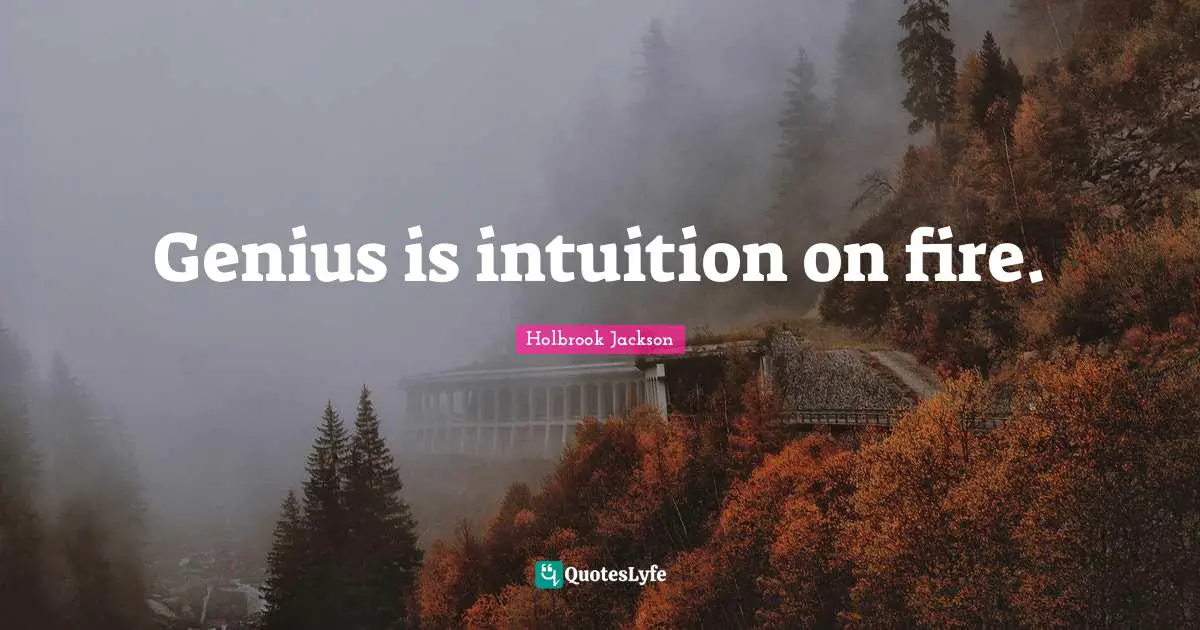 Genius is intuition on fire.