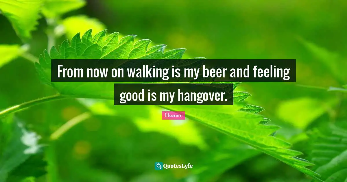 From now on walking is my beer and feeling good is my hangover.