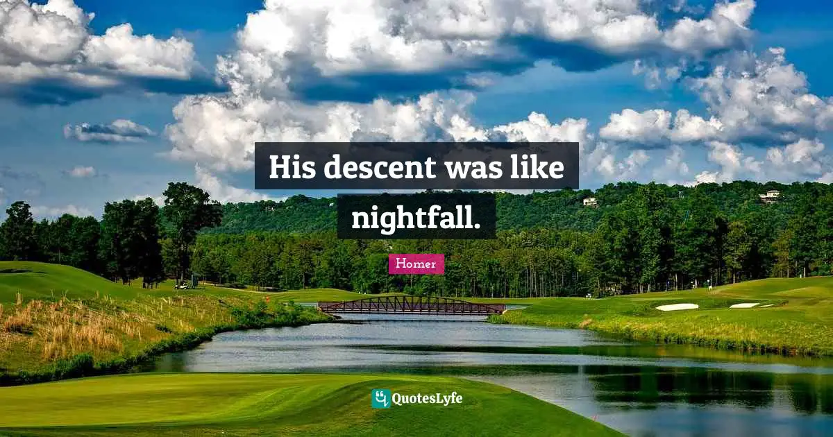 Descent Quotes: "His descent was like nightfall."