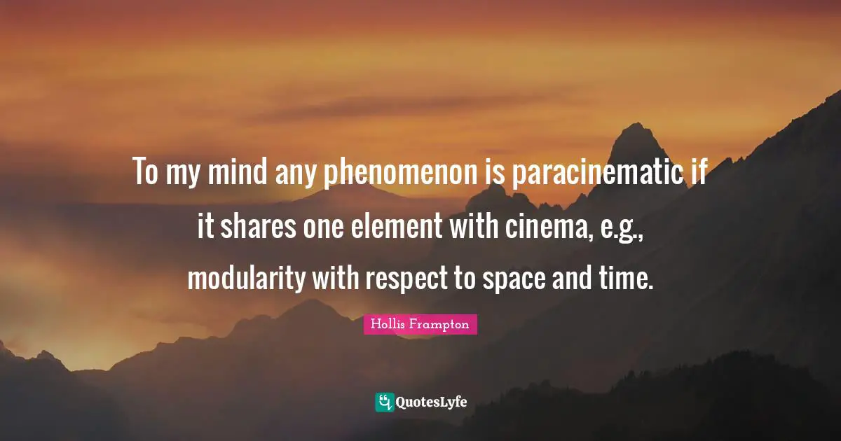 To my mind any phenomenon is paracinematic if it shares one element with cinema, e.g., modularity with respect to space and time.
