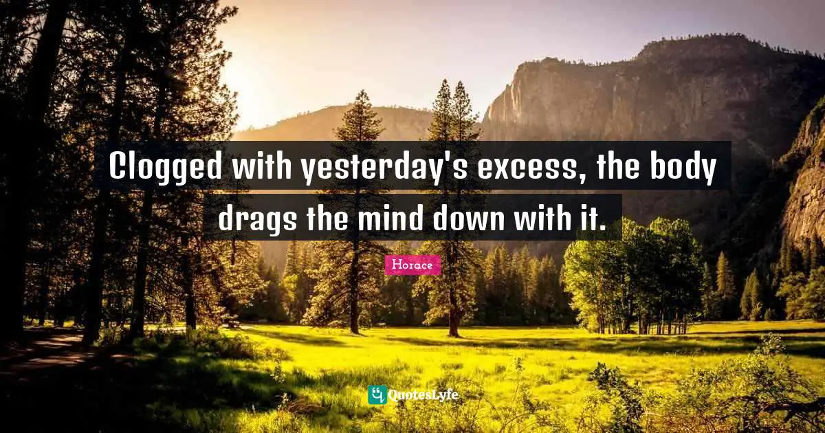 Clogged with yesterday's excess, the body drags the mind down with it.