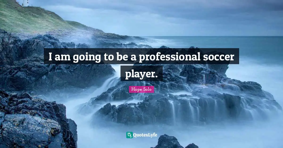 I am going to be a professional soccer player.