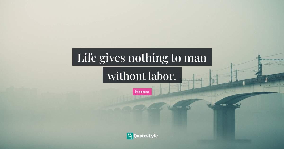 Life gives nothing to man without labor.