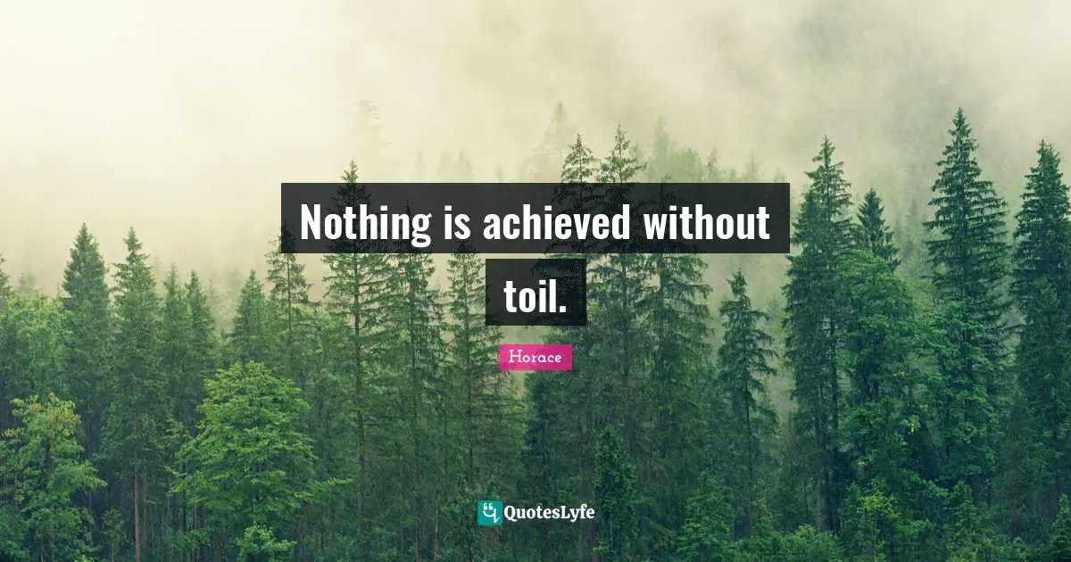 Nothing is achieved without toil.