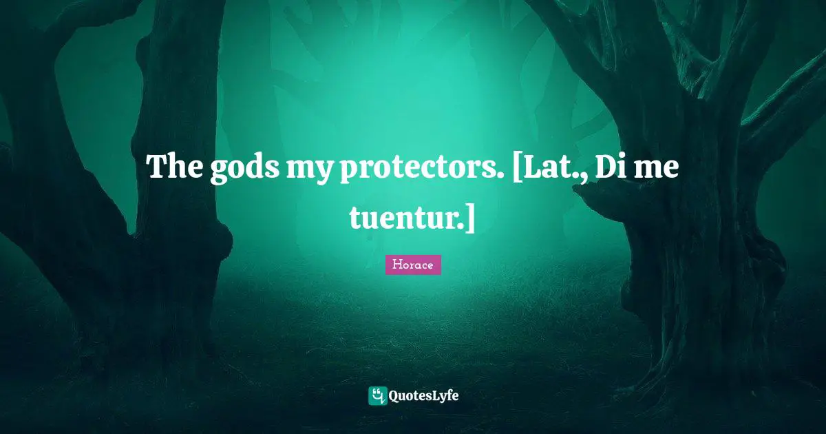 The gods my protectors. [Lat., Di me tuentur.]