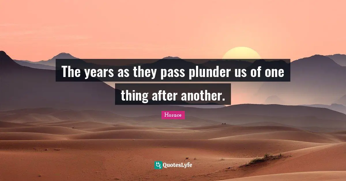 Plunder Quotes: "The years as they pass plunder us of one thing after another."