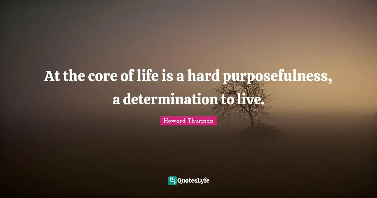 Core Quotes: "At the core of life is a hard purposefulness, a determination to live."