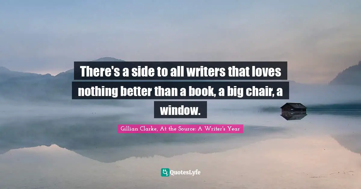 There's a side to all writers that loves nothing better than a book, a big chair, a window.