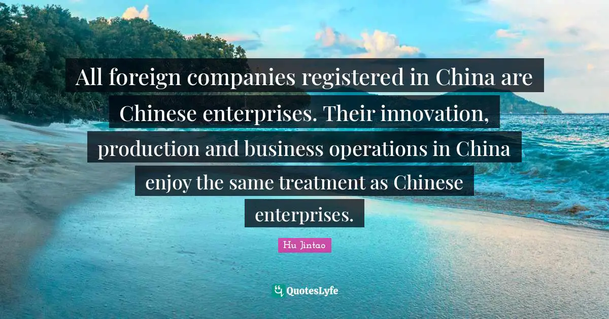 All foreign companies registered in China are Chinese enterprises. Their innovation, production and business operations in China enjoy the same treatment as Chinese enterprises.