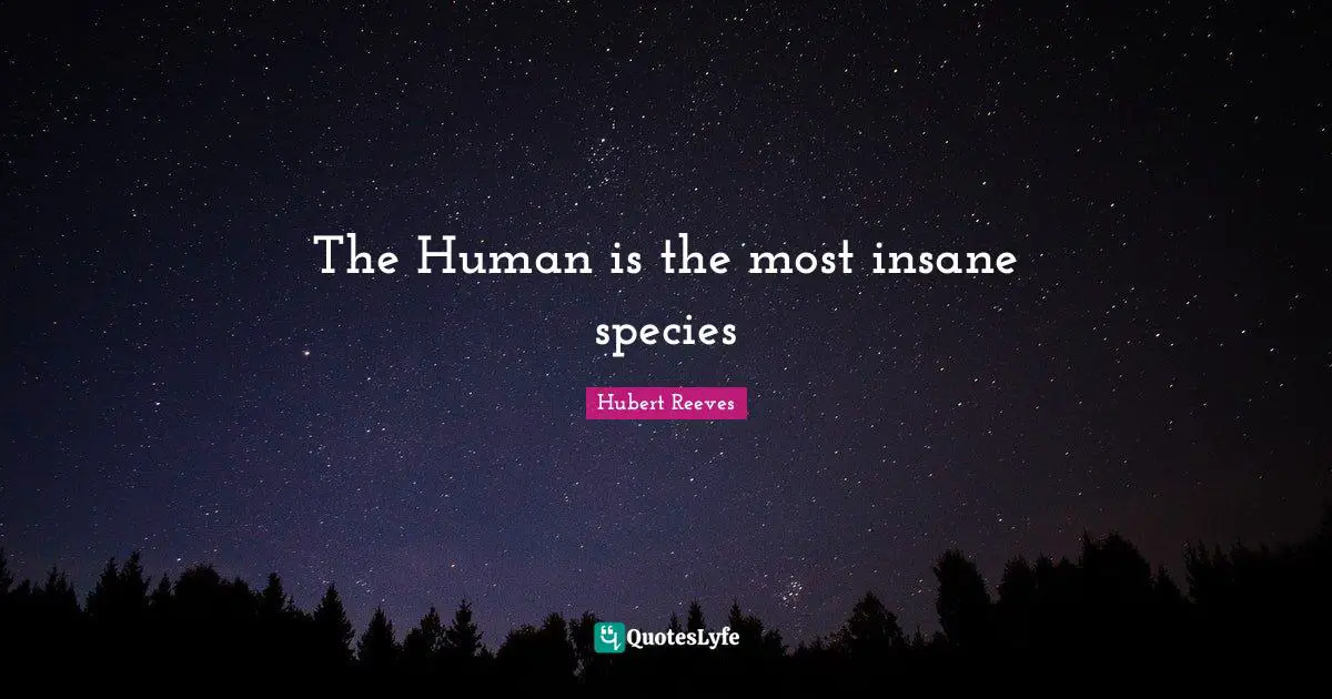 Hubert Reeves Quotes: "The Human is the most insane species"