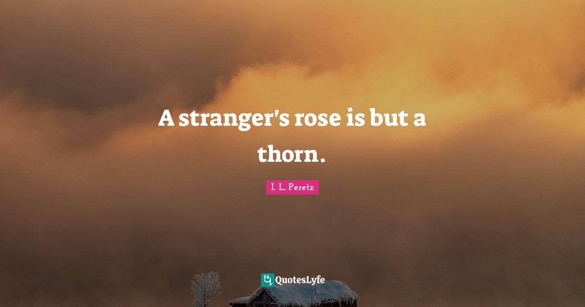 A stranger's rose is but a thorn.