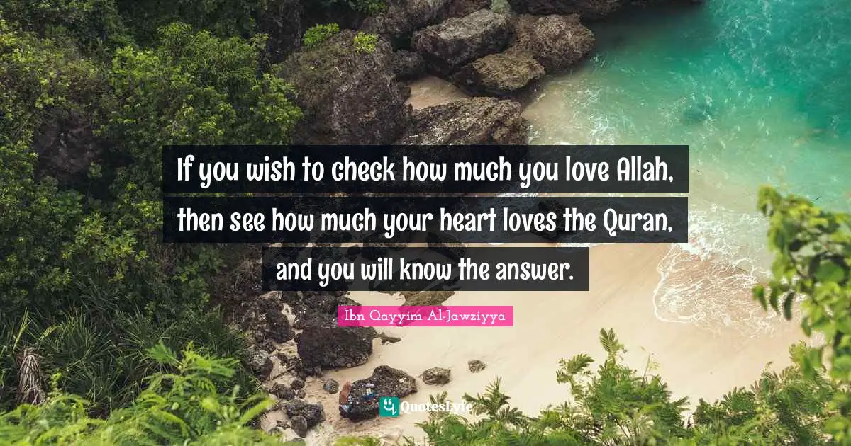 Wish Quotes: "If you wish to check how much you love Allah, then see how much your heart loves the Quran, and you will know the answer."