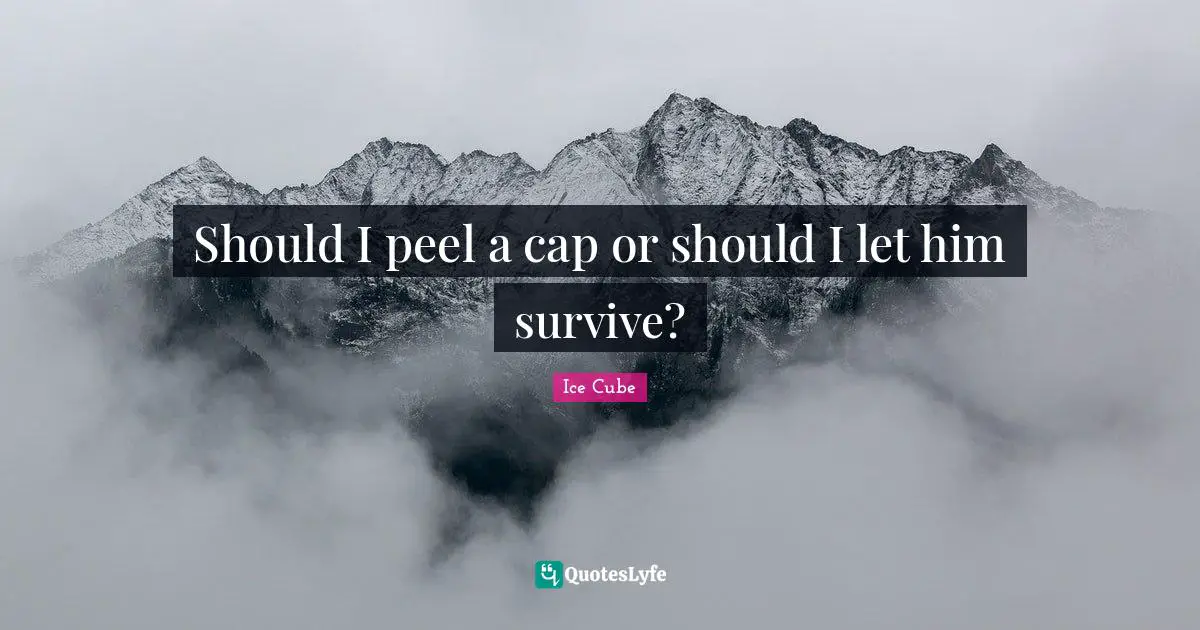Ice Cube Quotes: "Should I peel a cap or should I let him survive?"