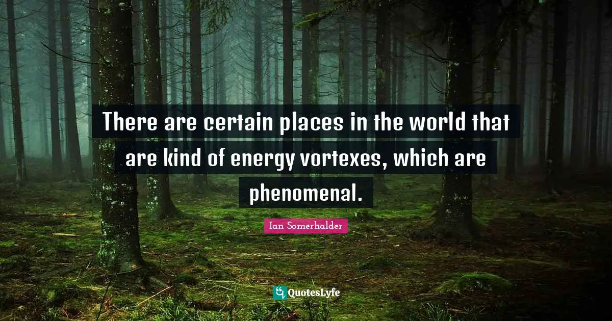 Places In The World Quotes: "There are certain places in the world that are kind of energy vortexes, which are phenomenal."