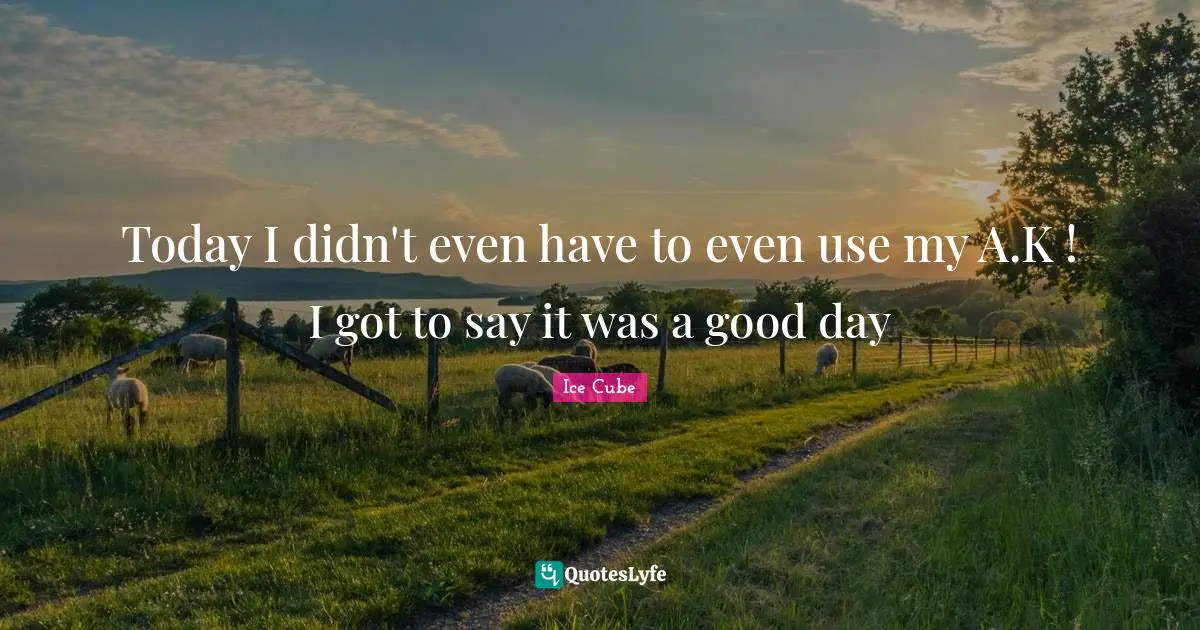 Use Quotes: "Today I didn't even have to even use my A.K ! I got to say it was a good day"