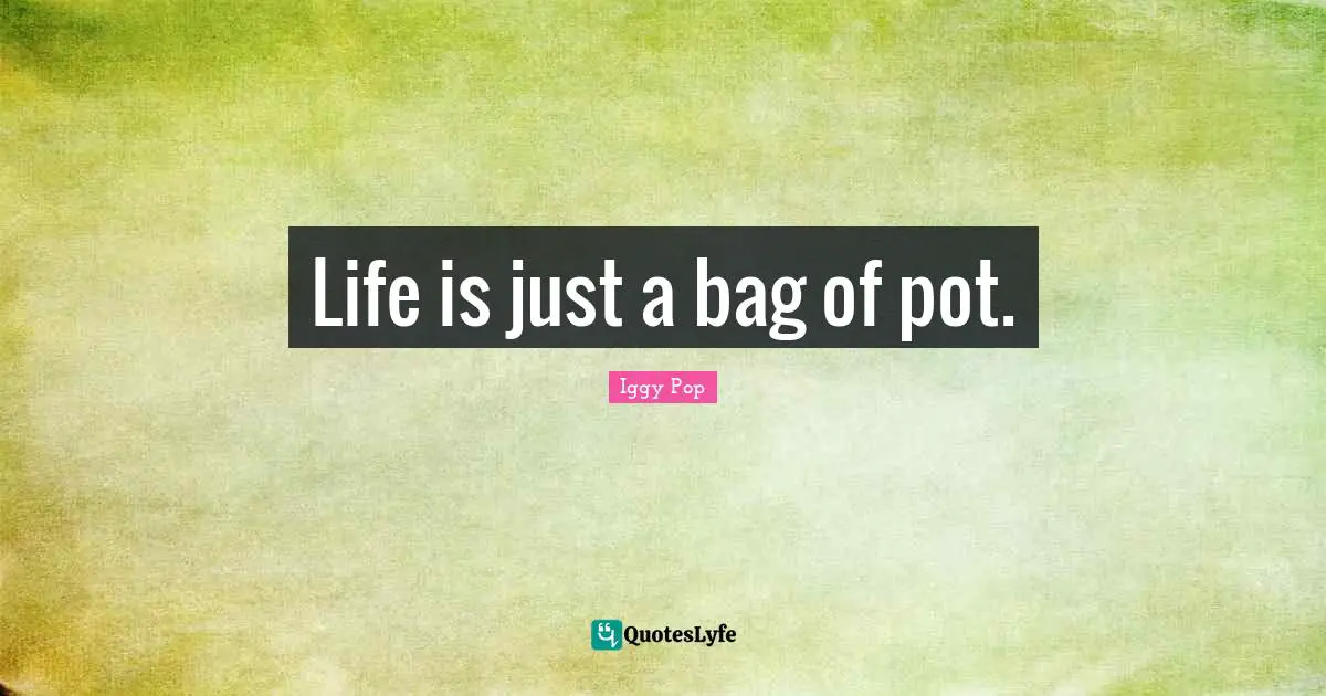 Life is just a bag of pot.