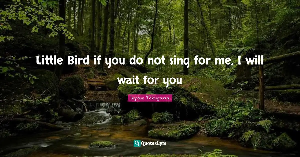 Ieyasu Tokugawa Quotes: "Little Bird if you do not sing for me, I will wait for you"