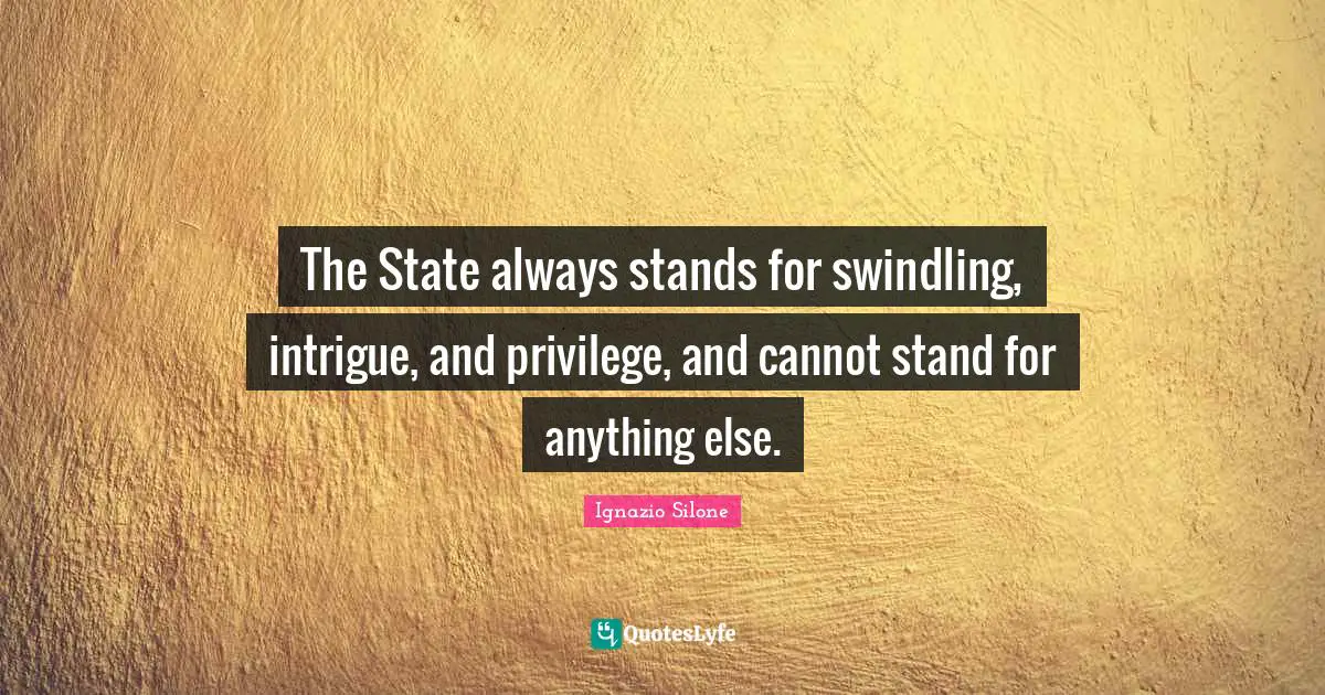 The State always stands for swindling, intrigue, and privilege, and cannot stand for anything else.