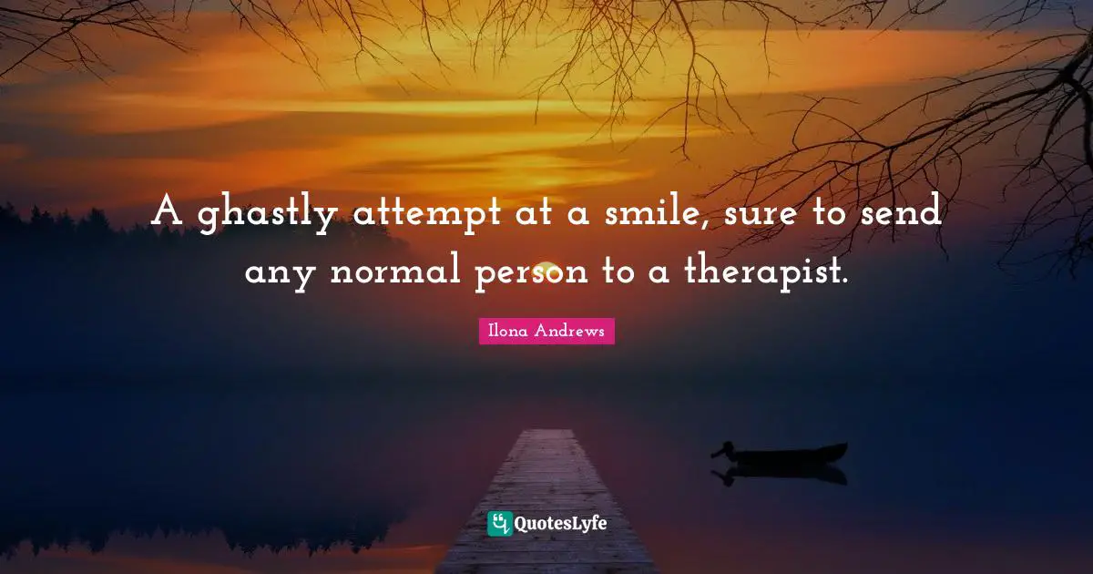 A ghastly attempt at a smile, sure to send any normal person to a therapist.