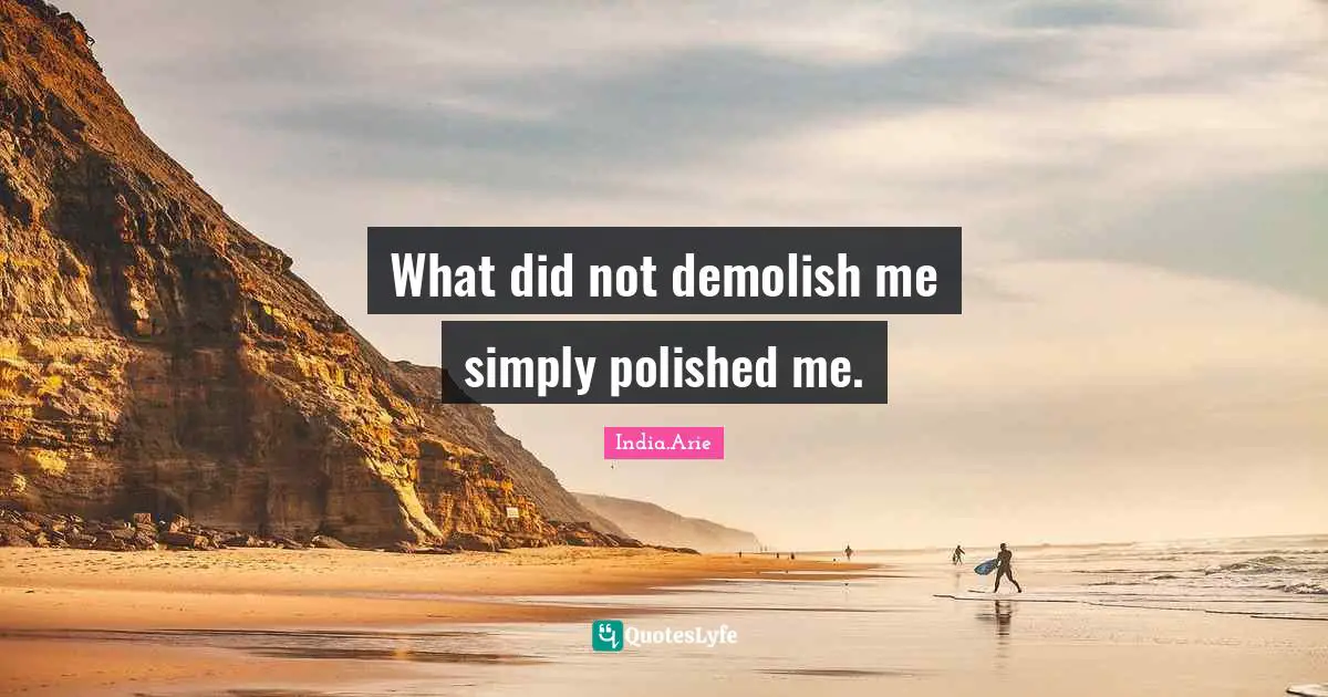 What did not demolish me simply polished me.