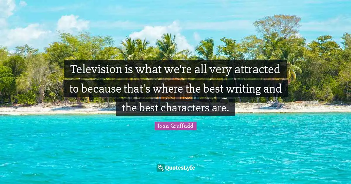 Television is what we're all very attracted to because that's where the best writing and the best characters are.