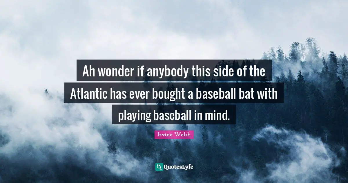 Ah wonder if anybody this side of the Atlantic has ever bought a baseball bat with playing baseball in mind.