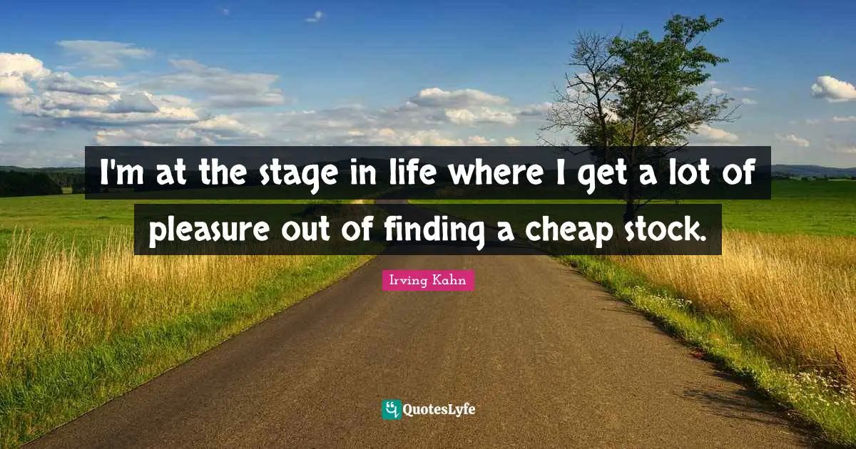 I'm at the stage in life where I get a lot of pleasure out of finding a cheap stock.