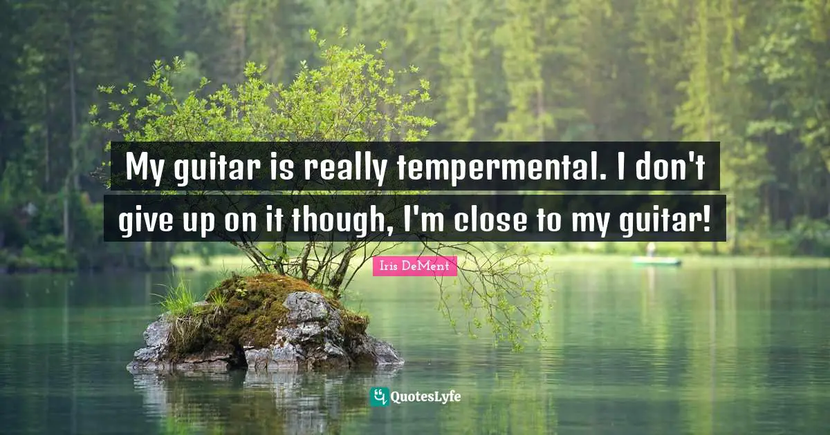 My guitar is really tempermental. I don't give up on it though, I'm close to my guitar!
