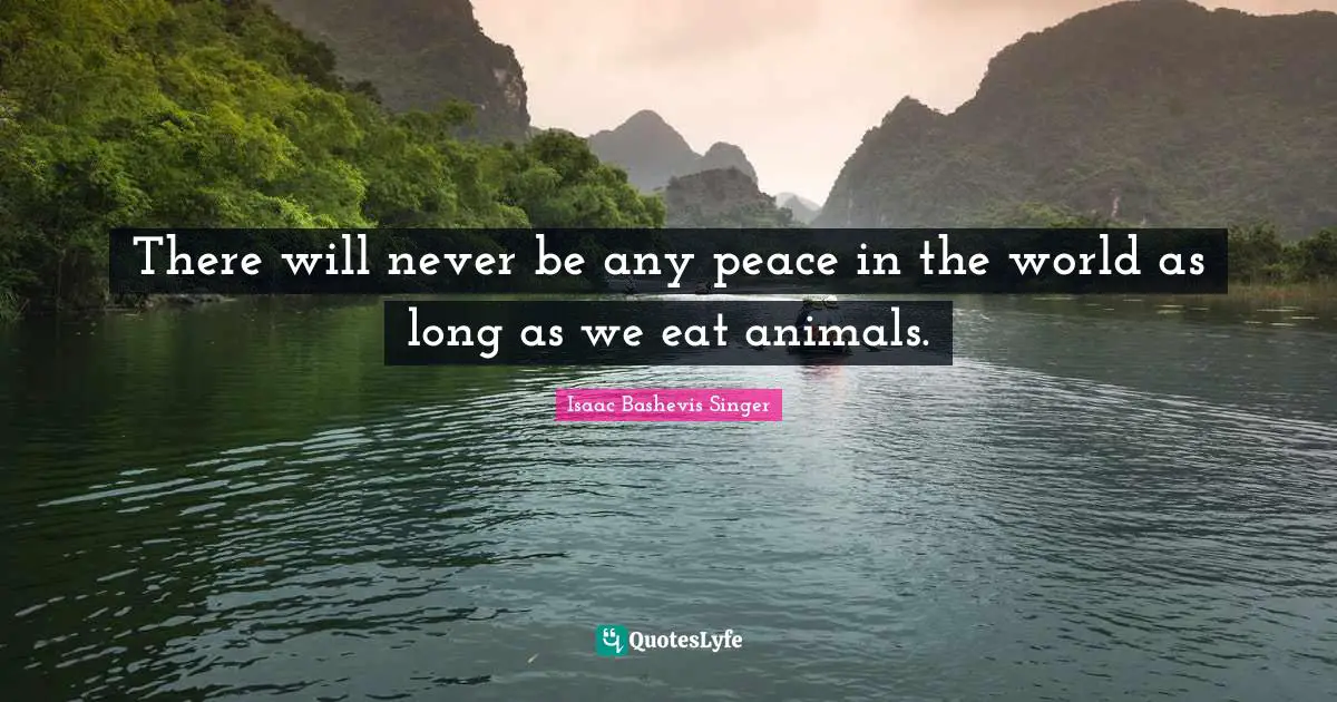 There will never be any peace in the world as long as we eat animals.