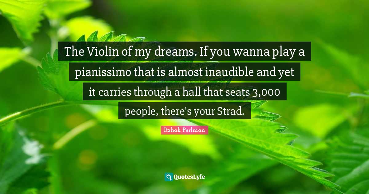 The Violin of my dreams. If you wanna play a pianissimo that is almost