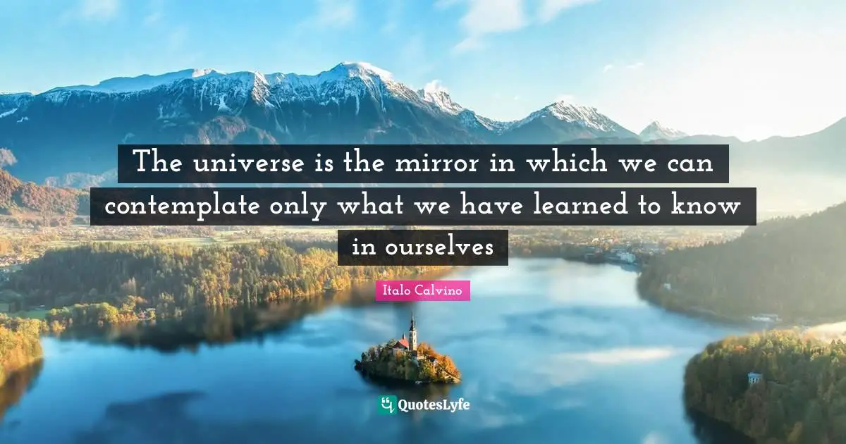 The universe is the mirror in which we can contemplate only what we have learned to know in ourselves