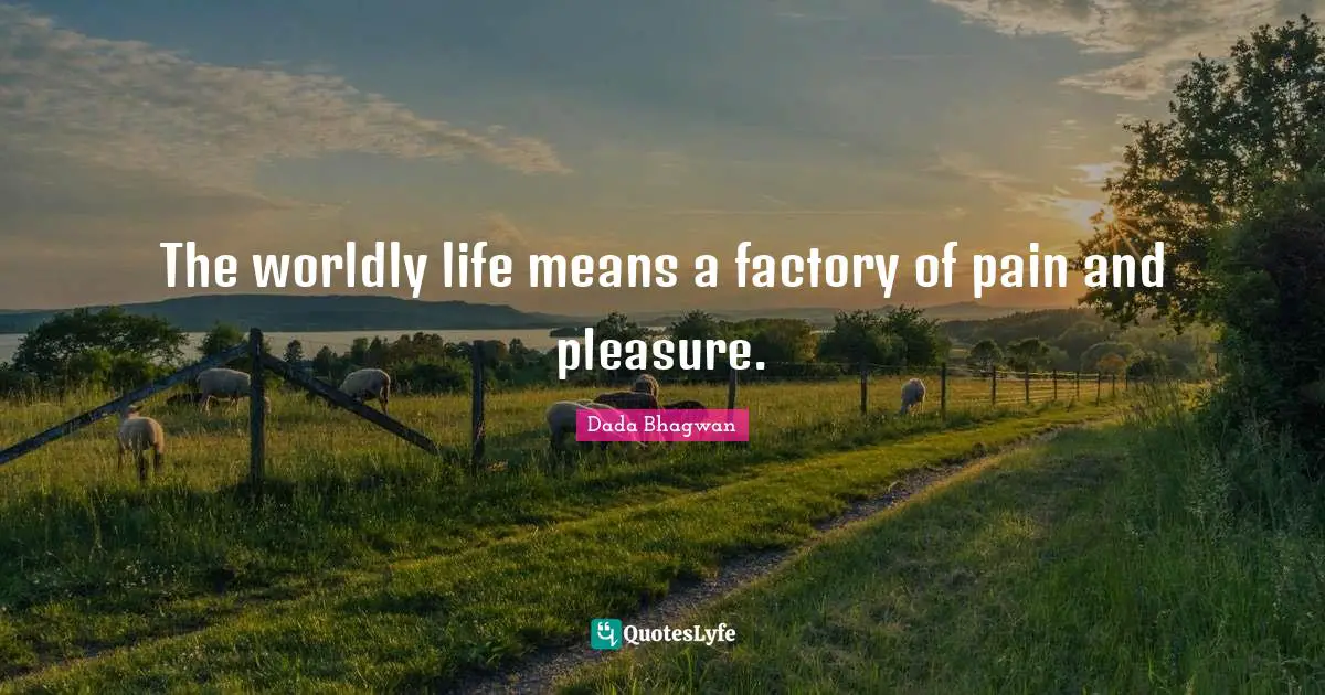 The worldly life means a factory of pain and pleasure.