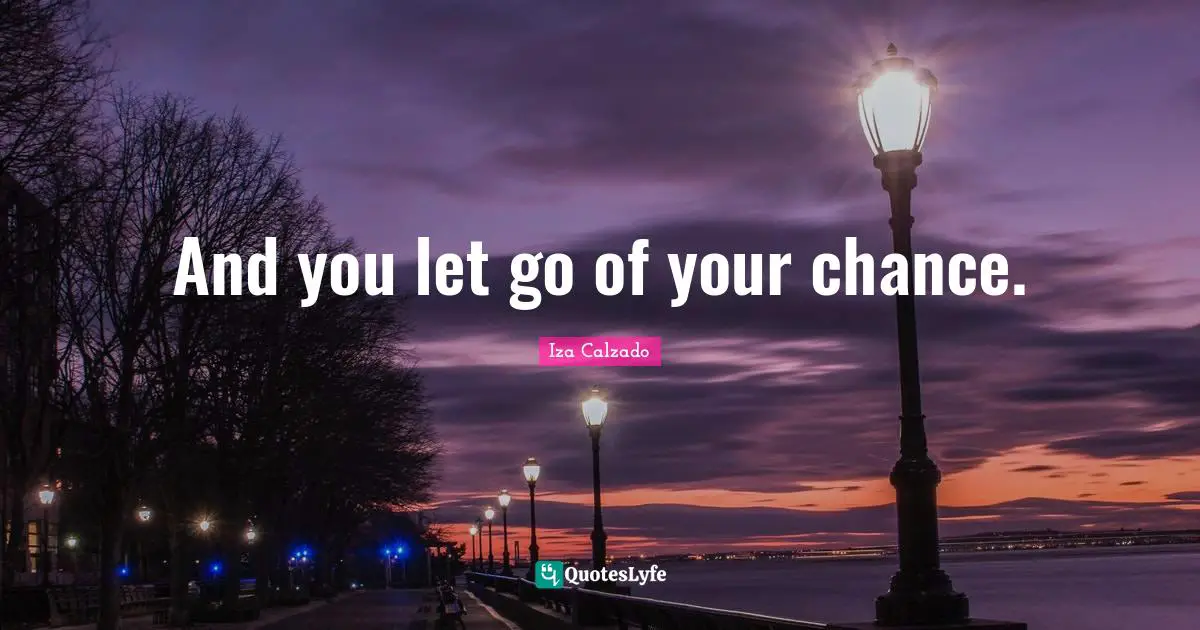 Starting Over Quotes: "And you let go of your chance."