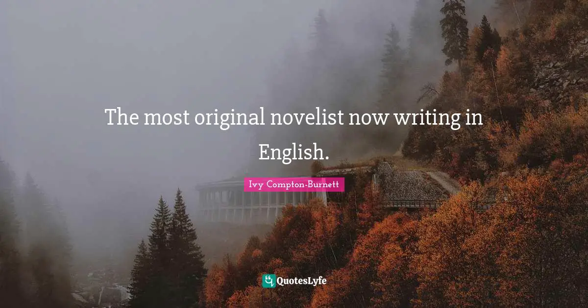 The most original novelist now writing in English.