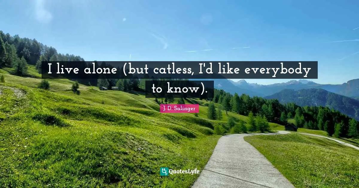 I live alone (but catless, I'd like everybody to know).