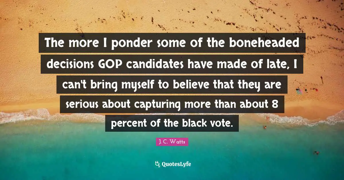 The more I ponder some of the boneheaded decisions GOP candidates have made of late, I can't bring myself to believe that they are serious about capturing more than about 8 percent of the black vote.