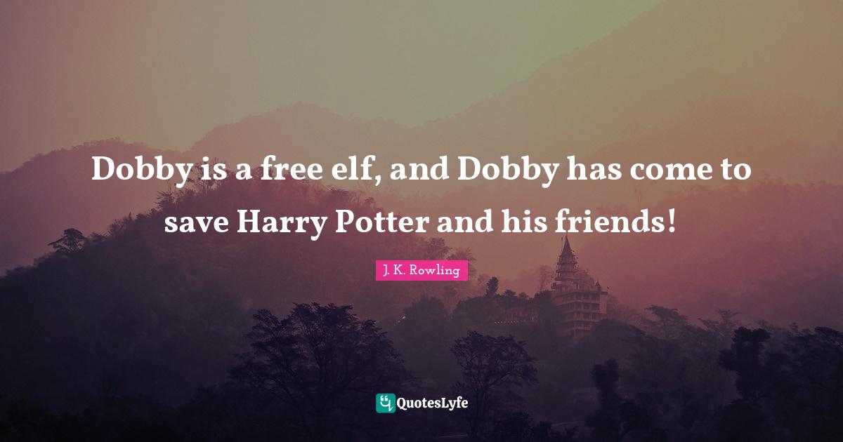 Dobby is a free elf, and Dobby has come to save Harry Potter and his f